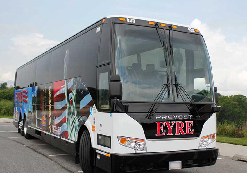 An Eyre charter bus coach.